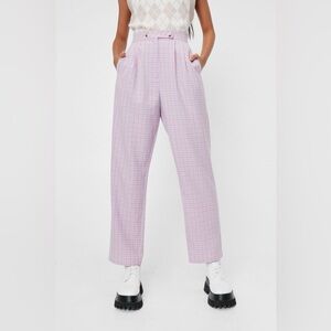 Nasty Gal Lavender Purple Plaid Trouser Pants💜
